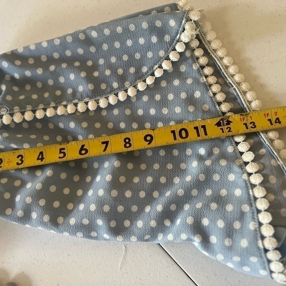 sadie sage Shorts Size XS Made In USA Powder Blue Polka Dots Pom Poms Boho - Picture 5 of 6